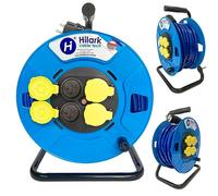Hilark Cable Tech Professionnelle Enrouleur Cable Electrique H07BQ-F 3x2,5 50m rallonge électrique avec Bloc Prises