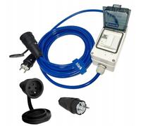 Hilark Cable Tech Rallonge électrique + Protection Moteur, en Caoutchouc H07BQ-F 3x2,5mm² Bleue - 5m