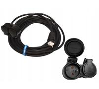 Hilark Cable Tech Rallonge en Caoutchouc H05RR-F 3G2,5 mm avec répartiteur 2 Prises 5m