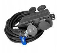 Hilark Cable Tech Rallonge en Caoutchouc H07RN-F 3x2,5mm² répartiteur Noir 15m