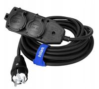 Hilark Cable Tech Rallonge en Caoutchouc H07RN-F 3x2,5mm² répartiteur Noir 20m