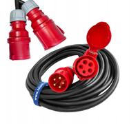 Hilark Cable Tech Rallonge triphasée CEE en Caoutchouc H07RN-F 5x6 25m 32A fiche Prise