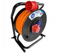 Hilark Cable Tech Rallonge triphasée CEE H07BQ-F 5x4 Enrouleur 1x32A 2x16A 230V 15m