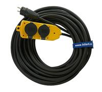 HILARK Enrouler électrique en Caoutchouc H07RNF OnPD 3x2.5 Splitter (3m, Jaune)