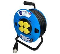 Hilark Enrouleur Cable Electrique H07RN-F rallonge électrique avec Bloc Prises Professionnelle (3g2,5 mm2, Noir, 50 mètre)