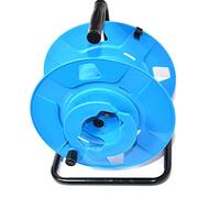 HILARK Enrouleur de câble vide Standard S, tambour vide avec prises, Garantie 3 ans un tambour de rallonge pour la nouvelle année (50 mètres, Tambour inversé bleu)