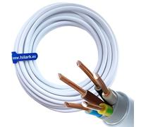 Hilark NYM-J 5x6 mm2 5g6 Câble pour Locaux Humides et Courant Fort - Câble Électrique d'Installation Blanc 20m