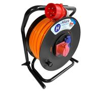 Hilark Professionnelle Enrouleur Cable Electrique H07BQ-F 5x4 mm2 Orange 15m rallonge électrique avec Bloc Prises