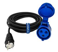 Hilark Rallonge Electrique H07RN-F 3g1,5 mm (3x1,5 mm) Prise Industrielle CEE fiche à 3 Broches Adaptateur pour Camping Car, Caravane, Bateau, Chantier (15 mètre, Bleu, Noir)