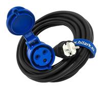 Hilark Rallonge Electrique H07RN-F 3g2,5 mm (3x2,5 mm) Prise Industrielle CEE fiche à 3 Broches Adaptateur pour Camping Car, Caravane, Bateau, Chantier (1 mètre, Bleu, Noir)