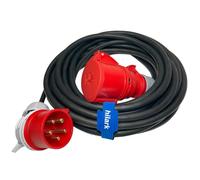 Hilark Rallonge électrique H07RN-F - Fiche coudée IP44 400V Câble en Caoutchouc pour Chantier, Industrie, extérieur (2 mètre, 5g2,5 mm 16A, Noir)