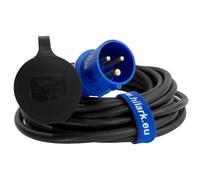 Hilark Rallonge Electrique Prise Industrielle CEE fiche à 3 Broches Adaptateur pour Camping Car, Caravane, Bateau, Chantier (H07RN-F 3g2,5 mm2 16A Prise CEE, Noir, 5 mètre)