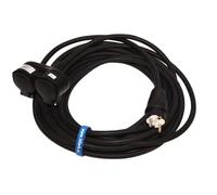 Hilark Rallonge électrique Séparateur 2 Prises H05VV-F OWY 3x2,5 (3g2,5 mm²) IP44 16A UniSchuko (20m, Noir)