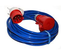 Hilark Rallonge Enrouler Electrique H07BQ-F 5g2,5 mm (5x2,5 mm²) Fiche coudée 400V 16A IP44 Bleue Cordon prolongateur Câble en polyuréthane pour Chantier, Industrie, extérieur (5 mètre, Bleu)