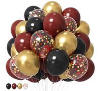 HILAVO Ballons en latex pour enfants, sorcier magique, remise de diplôme, anniversaire, fête prénatale, décoration de fête - 30,5 cm - bordeaux, noir métallisé