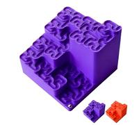 Hilbert Curve Marble Run imprimé en 3D, Art cinétique de Piste de Boule fractale, Jouet de Bureau mathématique, Ornement Relaxant pour soulager Le Stress (Purple)