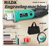 HILDA graveur perceuse électrique Dremel 500W 6 vitesses variables haute puissance vert travail du bois outils rotatifs ensemble meuleuse polissage AB267