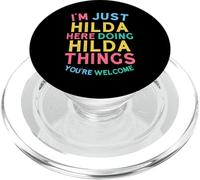 Hilda Here Doing Hilda Things Funny Hilda Name PopSockets PopGrip pour MagSafe