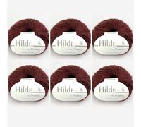 Hilde by Permin Lot de 6 fils classiques en tweed avec alpaga et viscose (50 g/120 m) (11 rouille)
