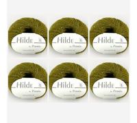Hilde by Permin Lot de 6 fils classiques en tweed avec alpaga et viscose (50 g/120 m) (15 vert mousse)