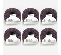 Hilde by Permin Lot de 6 fils classiques en tweed avec alpaga et viscose (50 g/120 m) (18 mauve)
