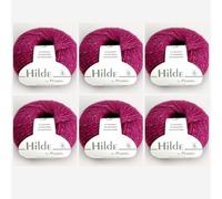 Hilde by Permin Lot de 6 fils classiques en tweed avec alpaga et viscose (50 g/120 m) (20 rose)
