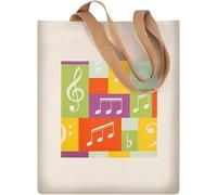 Hiler Punk Sac fourre-tout réutilisable pour la musique, les courses, les cours de musique, sac à bandoulière de voyage en plein air, Motif note de musique - A, Large