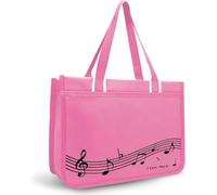 HilerPunk Sac à bandoulière musical, sac à main en nylon de qualité supérieure imperméable pour femme, sac de voyage avec fermeture éclair haute note, programme de musique, Pink Music Note