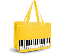 HilerPunk Sac à bandoulière musical, sac à main en nylon de qualité supérieure imperméable pour femme, sac de voyage avec fermeture éclair haute note, programme de musique, Yellow Piano Key
