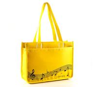 HilerPunk Sac à bandoulière musical, sac à main en nylon de qualité supérieure imperméable pour femme, sac de voyage avec fermeture éclair haute note, programme de musique, Yellow Music Note