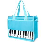 HilerPunk Sac à bandoulière musical, sac à main en nylon de qualité supérieure imperméable pour femme, sac de voyage avec fermeture éclair haute note, programme de musique, Clé piano bleu clair