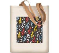 HilerPunk Sac de transport réutilisable pour musique, courses, cours de musique, sac à main, sac à bandoulière pour les voyages en plein air, Motif notes de musique B, L