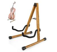 HilerPunk Support pour violoncelle avec porte-archet, support en bois en A avec pied rembourré en mousse - Support artisanal pour violoncelles 1/2, 3/4, 7/8, 4/4 (taille complète) et guitares (bois de