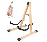 HilerPunk Support pour violoncelle avec porte-archet, support en bois en forme de A avec mousse rembourrée - Support artisanal pour violoncelles 1/2, 3/4, 7/8, 4/4 (taille complète) et guitares (bois