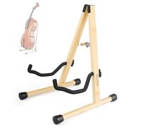 HilerPunk Support pour violoncelle avec porte-archet, support en bois en forme de A avec pied rembourré en mousse - Support artisanal pour violoncelles 1/2, 3/4, 7/8, 4/4 (taille complète) et guitares