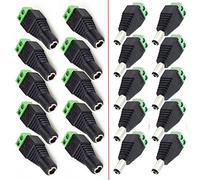 HiLetgo 20pcs 5.5 * 2.1mm DC Power Plug Male+Female CCTV 12V Power Terminal Connector Power Plug
