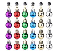 Hileyu 24 pièces Mini décorations de babiole à Barbe Ornements de Barbe Ornements de Boules de Cheveux de Noël Boules de Noël Miniatures pour la fête de Noël