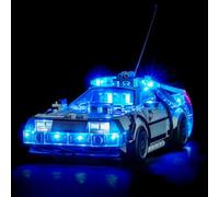 Hilighting Kit d'éclairage LED amélioré compatible avec LEGO Time Machine du retour vers le futur, décoration lumineuse compatible avec LEGO 77256, idée cadeau pour les fans de film (modèle non inclus
