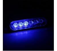 Hililand Témoin lumineux d'urgence 2pcs 12V 6 LED Feux Stroboscopique d'Avertissement d'Urgence de Camion Voiture Rouge+Bleu