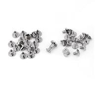 Hilitand 20pcs Écrou Nail Rivets Vis en Laiton Fileté À Tête Plate en Cuir Artisanat Sangle Poignée Sac Accessoires(8mm)