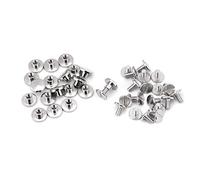 Hilitand 20pcs Écrou Nail Rivets Vis en Laiton Fileté À Tête Plate en Cuir Artisanat Sangle Poignée Sac Accessoires(5mm)