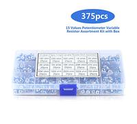 Hilitand 375pcs kit Assortiment de Résistance Variable 15 Valeurs Kit Assortiment de Potentiomètre Résistance avec Boîte