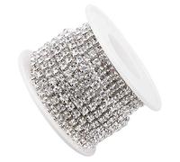 Hilitand 5 M/Rouleau Cristal Strass Chaîne Bricolage Mode SS16 Fermer Coupe Chaîne Vêtements Beauté Bijoux Artisanat Décoration (Silver)