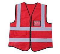 Hilitand 68.5x57cm Gilet de sécurité réfléchissant à haute visibilité, Multicouleur gilet de sécurité Unisexe pour Jogging, Vélo, Moto, Marche, Voiture (Rouge)