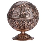 Hilitand Cendrier Boule Ronde Vintage d'art Cendrier en Métal Estampé Décoration de de Modèle pour Extérieur d'Intérieur(Red Bronze)