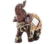 Hilitand Chanceux Richesse Éléphant Statue Sculpture Feng Shui Grain De Bois 3D Figurine Home Desktop Décoration (S)