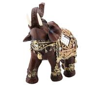 Hilitand Éléphant Statue Sculpture Chanceux Richesse Feng Shui Grain de Bois 3D Figurine Home Desktop Décoration (L)
