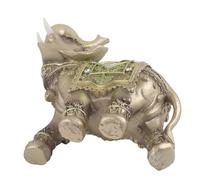 Hilitand Éléphant Vert Statue Sculpture Figurine Chanceux Feng Shui Chanceux Maison Voiture Plateau Décoration Décor(L)