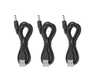 Hilitand Lot de 3 Câbles D'alimentation USB DC 5 V Jack Câble de Charge 3,5 X 1,35 Mm Double Couche D'isolation en PVC