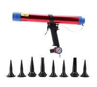 Hilitand Pistolet à Mastic Pneumatique pour Colle de Verre Kit, Pistolet à Air Comprimé de Cartouche de Mastic de Verre Pneumatique 300~600ML